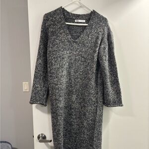 Zara Gray Long Sleeve Knit Dress